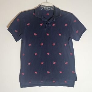 Polo Ralph Lauren Polo Shirt Womens Medium Custom Fit Red Lobster Embroidered